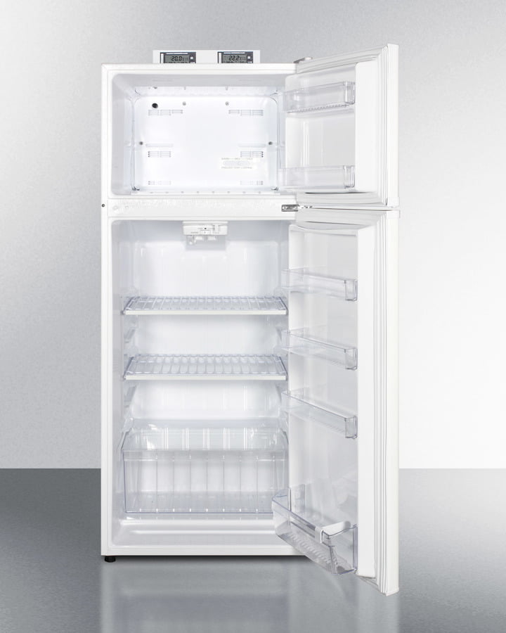 Summit BKRF1118W Frost-Free Break Room Refrigerator-Freezer In White With Nist Calibrated Alarm/Thermometers