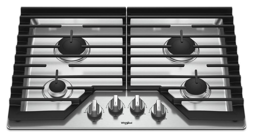 Whirlpool WCG55US0HS 30-Inch Gas Cooktop With Ez-2-Lift Hinged Cast-Iron Grates