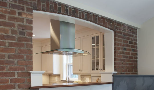 Faber TRATIS36SSV 36" Glass Island Hood With Variable Air Management