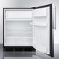 Summit CT66BBIFR Built-In Undercounter Refrigerator-Freezer For General Purpose Use, With Dual Evaporator Cooling, Ss Door Frame For Panel Inserts, And Black Cabinet
