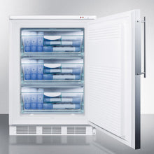 Summit VT65MBIFR Built-In Undercounter Mecial All-Freezer Capable Of -25 C Operation; White Exterior With Stainless Steel Door Frame To Accept Custom Panels