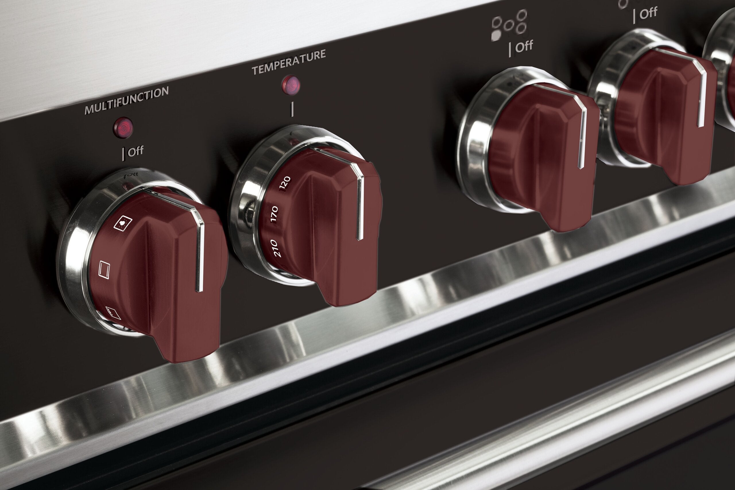 Verona VEKNDGESBU Color Knob Set For Designer Single Oven Dual Fuel Range - Burgundy