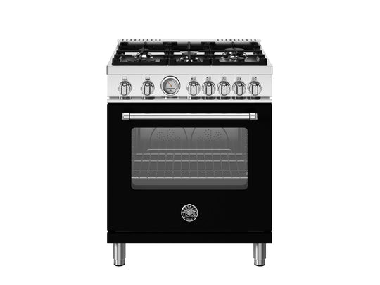 Bertazzoni MAS305GASNEV 30 Inch All Gas Range, 5 Burners Nero Matt