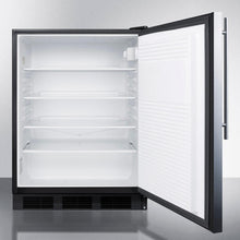 Summit AL752LBLBISSHV Ada Compliant Built-In Undercounter All-Refrigerator For General Purpose Use, Auto Defrost W/Ss Wrapped Door, Thin Handle, Lock, And Black Cabinet