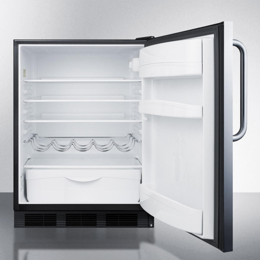 Summit FF63BCSS Built-In Undercounter All-Refrigerator For Residential Use, Auto Defrost With Complete Stainless Steel Exterior