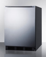 Summit FF6BKBISSHHADA Ada Compliant All-Refrigerator For Built-In General Purpose Use, Auto Defrost W/Stainless Steel Wrapped Door, Horizontal Handle, And Black Cabinet