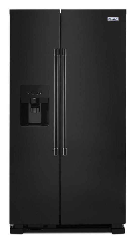 Maytag MSS25C4MGB 36-Inch Wide Side-By-Side Refrigerator With Exterior Ice And Water Dispenser - 25 Cu. Ft.