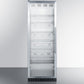 Summit SCR1401LH Full-Size Commercial Beverage Merchandiser Designed For The Display And Refrigeration Of Beverages And Sealed Food, With Stainless Steel Interior, Self-Closing Glass Door With A Left Hand Swing, And Black Cabinet