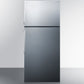 Summit FF1512SSIM Energy Star Certified Counter Depth Refrigerator-Freezer With Stainless Steel Doors, Platinum Cabinet, And Icemaker