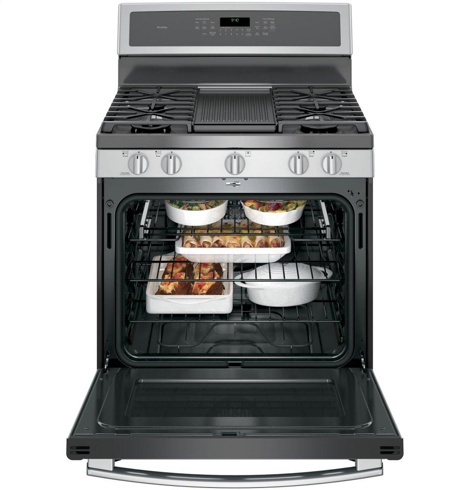 Ge Appliances P2B940SEJSS Ge Profile™ 30" Smart Dual-Fuel Free-Standing Convection Range With Warming Drawer