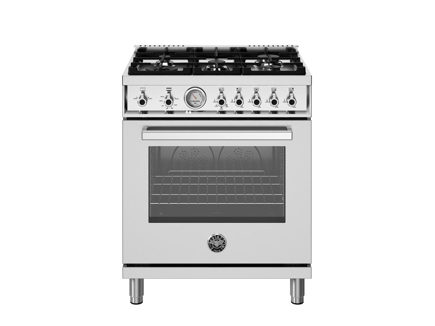 Bertazzoni PRO305GASXV 30 Inch All Gas Range, 5 Burners Stainless Steel