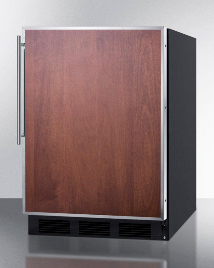 Summit FF6BBI7FR Commercially Listed Built-In Undercounter All-Refrigerator For General Purpose Use, Auto Defrost W/Ss Door Frame For Slide-In Panels And Black Cabinet