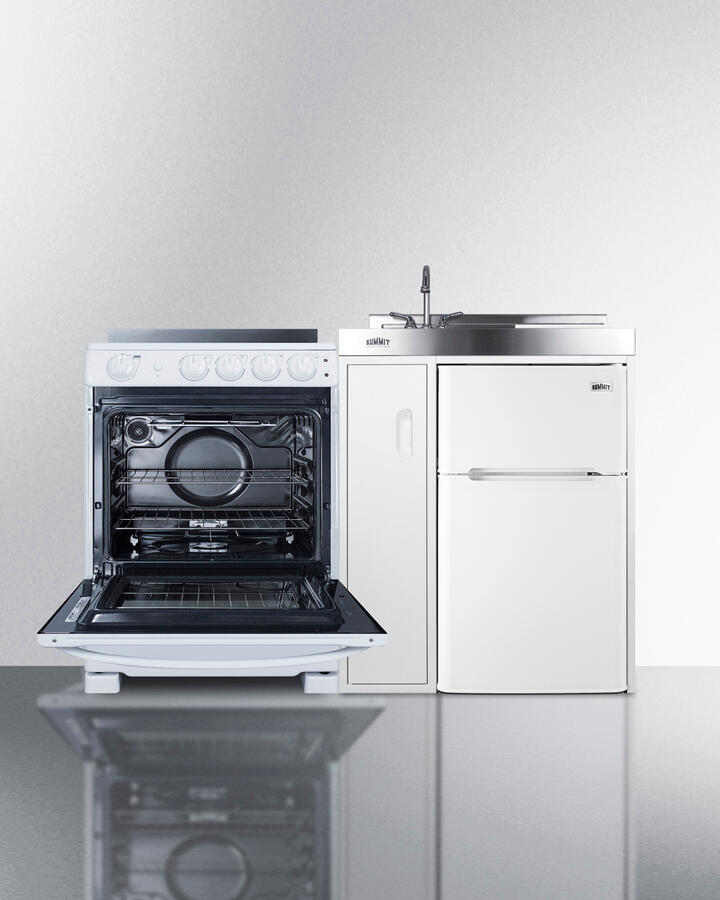 Summit ACK54ELSTW 54" Wide All-In-One Kitchenette With Electric Range