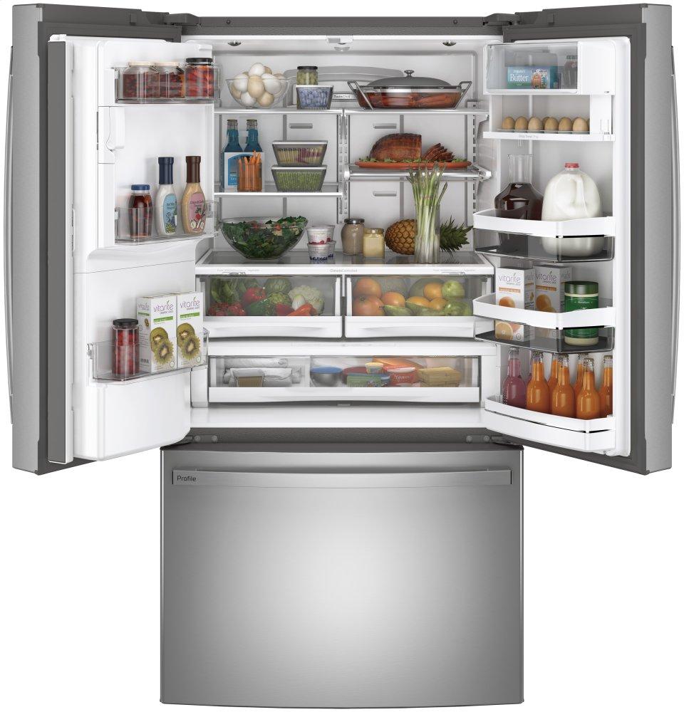 Ge Appliances PFE28PYNFS Ge Profile™ Series Energy Star® 27.7 Cu. Ft. Smart Fingerprint Resistant French-Door Refrigerator With Keurig® K-Cup® Brewing System