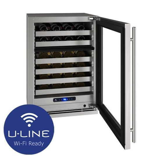 U-Line UHWD524SG41A Hwd524 24" Dual-Zone Wine Refrigerator With Stainless Frame Finish And Right-Hand Hinge Door Swing (115 V/60 Hz Volts /60 Hz Hz)