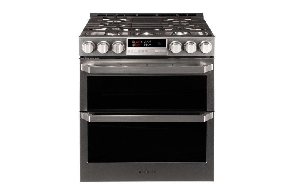 Lg LUTG4519SN Lg Signature 6.9 Cu.Ft. Smart Wi-Fi Enabled Gas Double Oven Slide-In Range With Probake Convection®