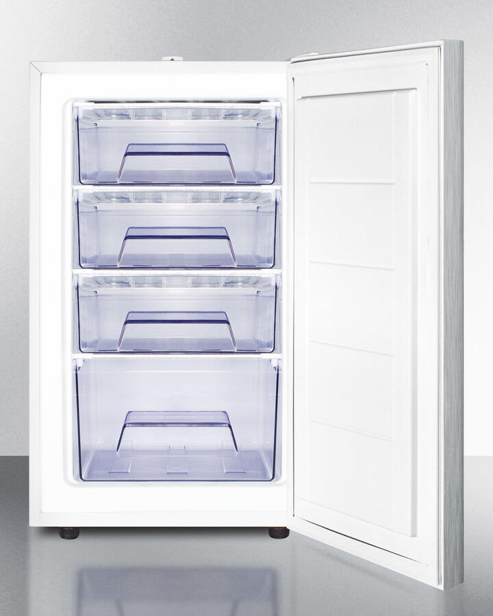 Summit FS407L7SSHHADA Commercially Listed Ada Compliant 20" Wide All-Freezer, -20 C Capable With A Lock, Stainless Steel Door, Horizontal Handle And White Cabinet