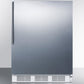 Summit FF61BISSHV Built-In Undercounter All-Refrigerator For Residential Use, Auto Defrost With A Stainless Steel Wrapped Door, Thin Handle, And White Cabinet