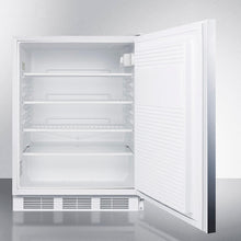 Summit FF7LWBISSHHADA Ada Compliant Built-In Undercounter All-Refrigerator For General Purpose Or Commercial Use, Auto Defrost W/Lock, Ss Door, Horizontal Handle, White Cabinet