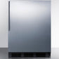 Summit FF7BKSSHV Commercially Listed Freestanding All-Refrigerator For General Purpose Use, Auto Defrost W/Ss Wrapped Door, Thin Handle, And Black Cabinet
