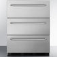 Summit SP6DSSTBOS7ADA Three-Drawer Commercial Outdoor All-Refrigerator In Ada Compliant Height, Fully Stainless Steel With Automatic Defrost And Towel Bar Handles