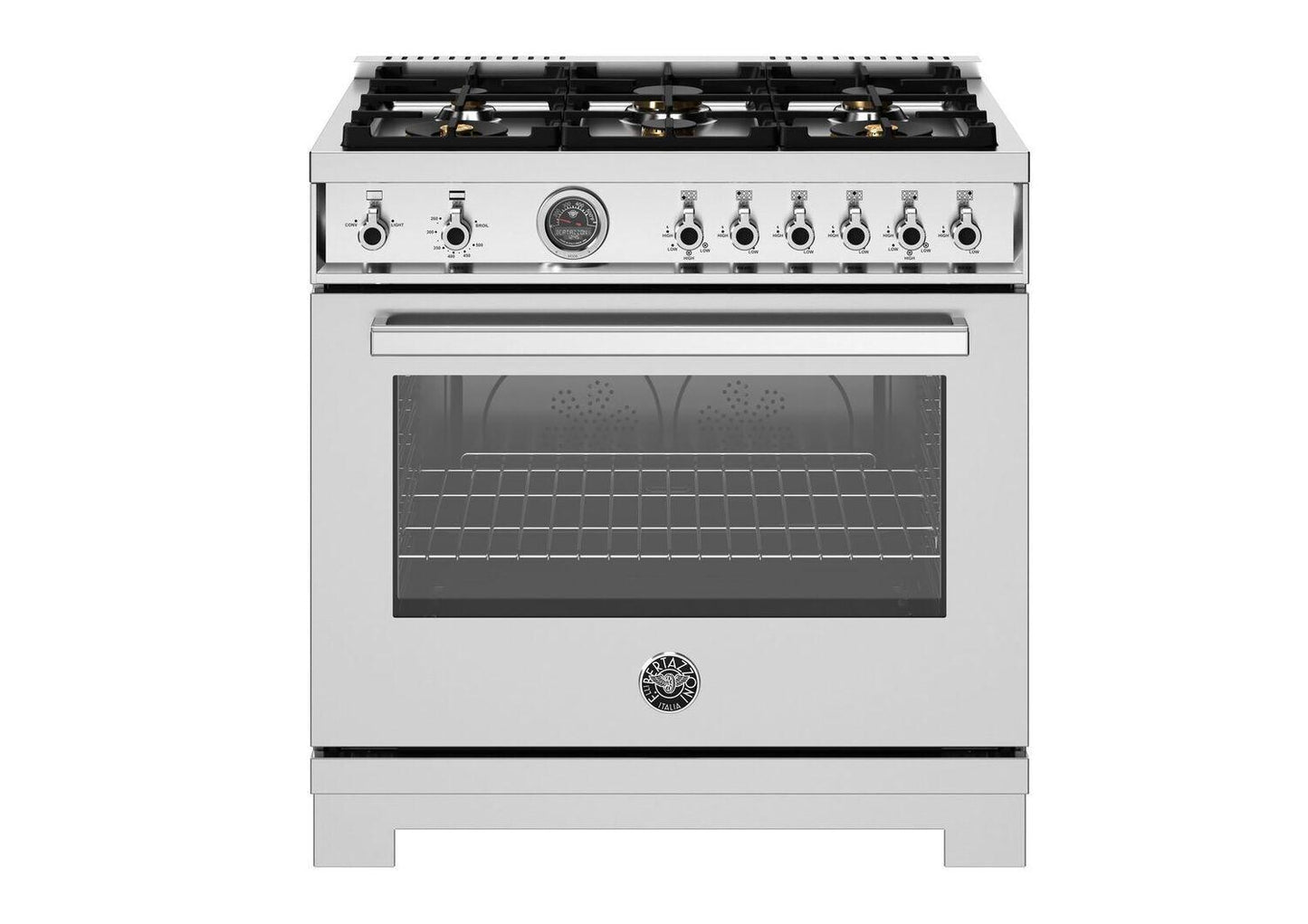 Bertazzoni PRO366BCFGMXTLP 36" Professional Range All Gas Ss