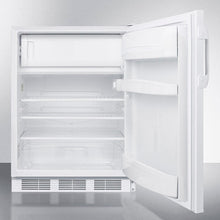 Summit AL650LWBI Built-In Undercounter Ada Compliant Refrigerator-Freezer For General Purpose Use, With Dual Evaporator Cooling, Cycle Defrost, Lock, And White Exterior