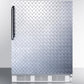 Summit FF61BIDPLADA Ada Compliant Built-In Undercounter All-Refrigerator For Residential Use, Auto Defrost With Diamond Plate Wrapped Door, Towel Bar Handle, And White Cabinet