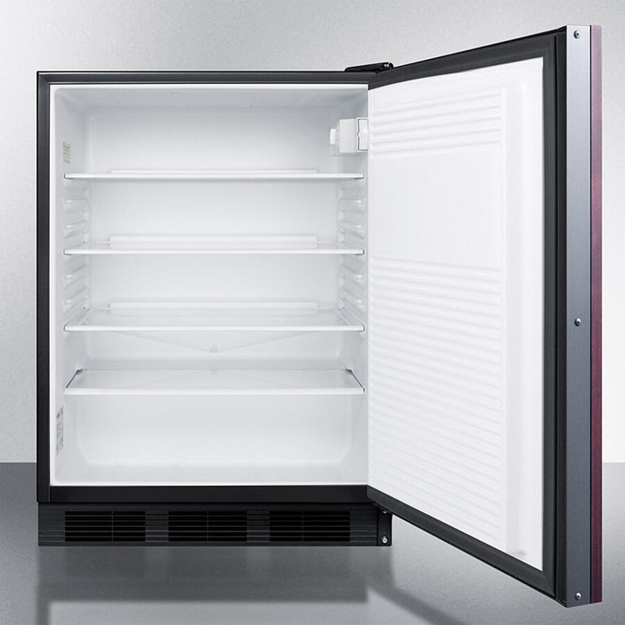 Summit AL752BKBIIF Ada Compliant Built-In Undercounter All-Refrigerator For General Purpose Use, Auto Defrost W/Integrated Door Frame For Custom Overlay Panels And Black Cabinet