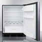 Summit FF63BKBIIFADA Ada Compliant Built-In Undercounter All-Refrigerator For Residential Use, Auto Defrost With Integrated Door Frame For Custom Panel Overlays And Black Cabinet