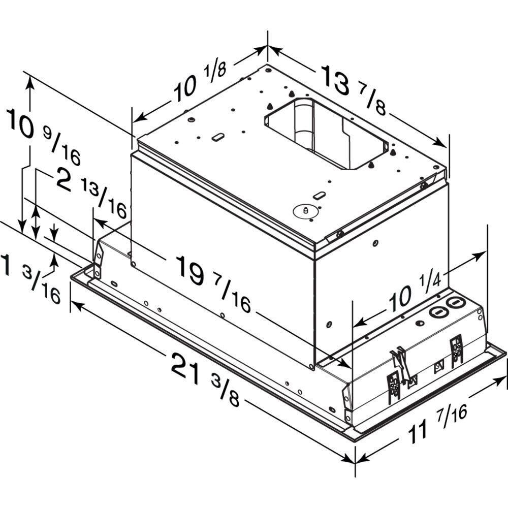 Broan PMA400SS Broan® 21-Inch Custom Range Hood Power Pack, 450 Max Blower Cfm, Stainless Steel, Ada, Energy Star Certified