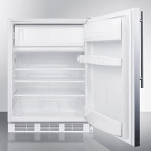 Summit CT66JBISSHV Built-In Undercounter Refrigerator-Freezer For General Purpose Use, With Dual Evaporator Cooling, Cycle Defrost, Ss Door, Thin Handle And White Cabinet