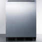 Summit FF6BBI7SSHHADA Ada Compliant Commercial All-Refrigerator For Built-In General Purpose Use, Auto Defrost W/Stainless Steel Wrapped Door, Horizontal Handle, And Black Cabinet