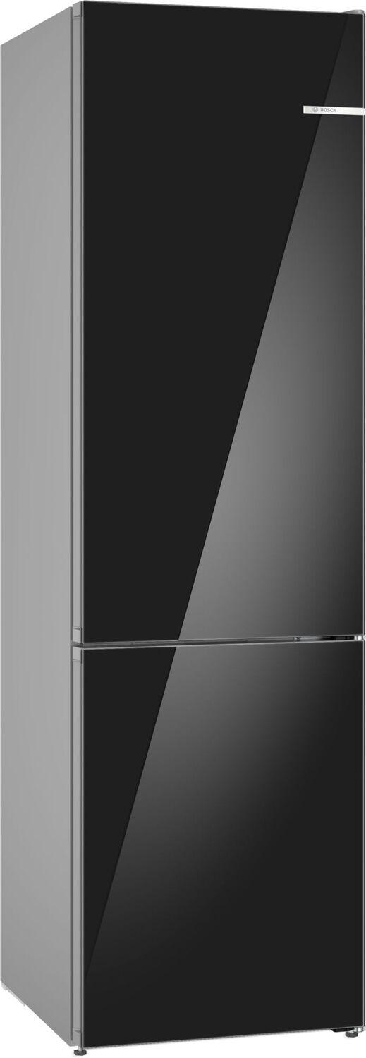 Bosch B24CB80ESB 800 Series Free-Standing Fridge-Freezer With Freezer At Bottom, Glass Door 24" Black