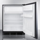 Summit CT66BBISSHHADA Built-In Undercounter Ada Compliant Refrigerator-Freezer For General Purpose Use, W/Dual Evaporator Cooling, Ss Door, Horizontal Handle, And Black Cabinet