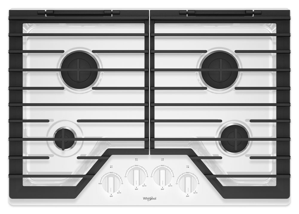 Whirlpool WCG55US0HW 30-Inch Gas Cooktop With Ez-2-Lift Hinged Cast-Iron Grates