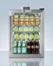 Summit SCR312LNZ Commercially Approved Compact Nutrition Center Series Glass Door All-Refrigerator With Front Lock And Digital Temperature Display