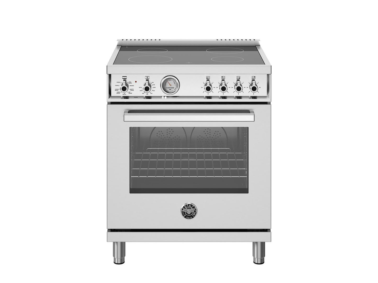 Bertazzoni PRO304CEMXV 30 Inch Electric Range, 4 Ceran Heating Zones, Electric Oven Stainless Steel