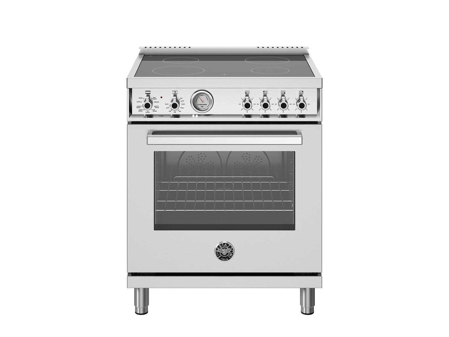 Bertazzoni PRO304CEMXV 30 Inch Electric Range, 4 Ceran Heating Zones, Electric Oven Stainless Steel