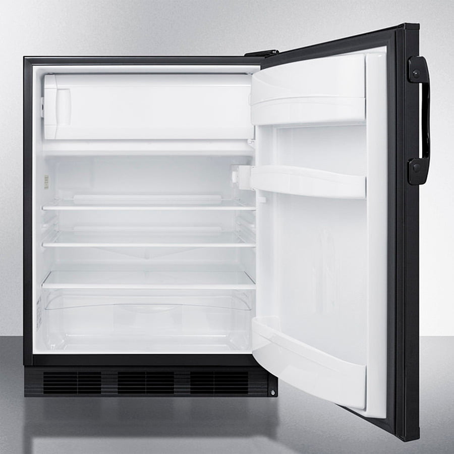 Summit CT66BK Freestanding Refrigerator-Freezer For General Purpose Use, With Dual Evaporator Cooling, Cycle Defrost, And Black Exterior