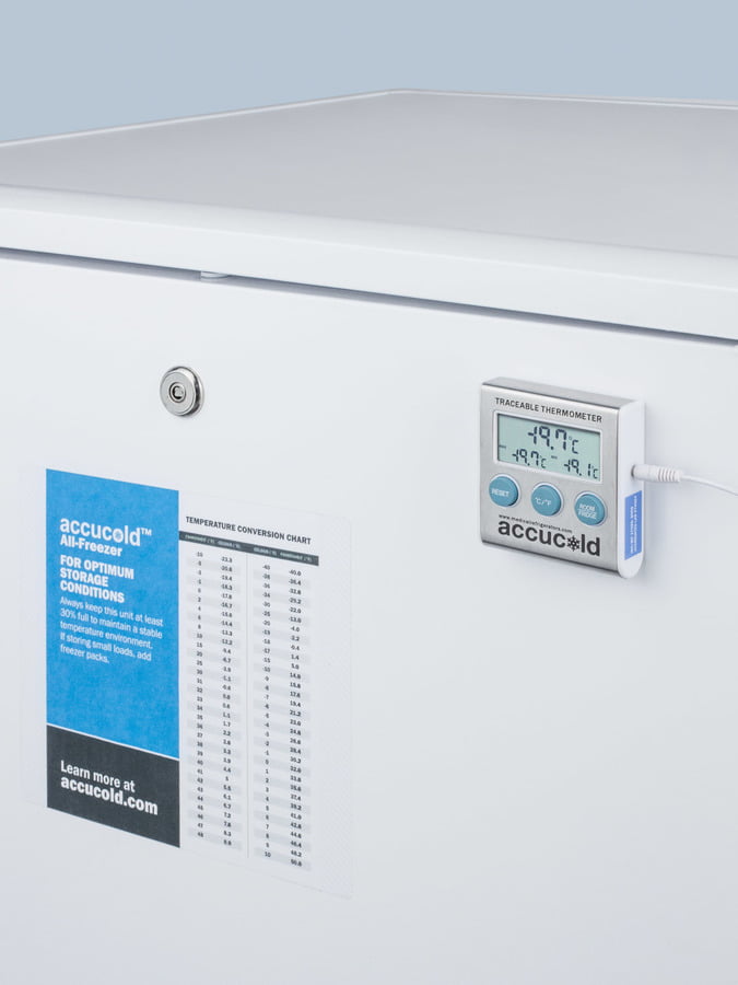 Summit VT65MLBIPLUS2 24" Wide All-Freezer For Built-In Use, Manual Defrost With A Nist Calibrated Thermometer, Lock, And -25 C Capability