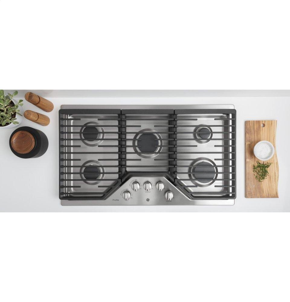 Ge Appliances PGP7036SLSS Ge Profile&#8482; 36" Built-In Gas Cooktop With Optional Extra-Large Cast Iron Griddle