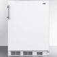 Summit BKRF661BIADA Built-In Undercounter Ada Compliant Break Room Refrigerator-Freezer In White With Nist Calibrated Thermometer And Alarm