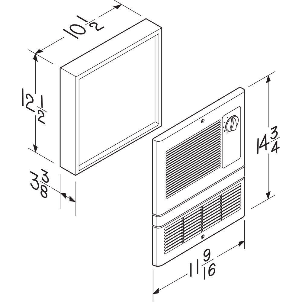 Broan 9810WH Broan® Wall Heater, High-Capacity, 1000W Heater, 120/240V
