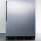Summit FF63BSSHV Freestanding Residential Counter Height All-Refrigerator, Auto Defrost W/Stainless Steel Door, Thin Handle And Black Cabinet
