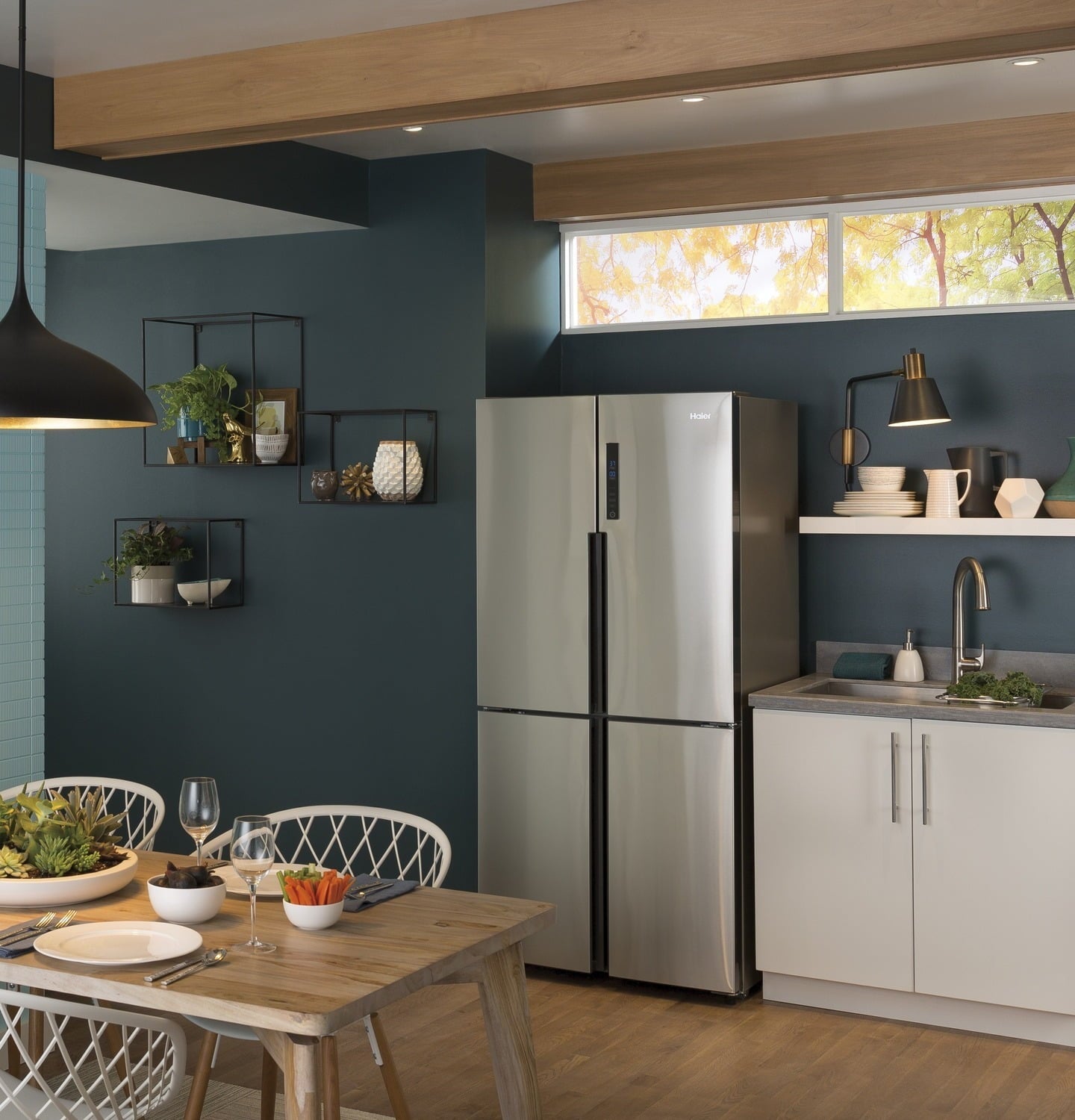 Haier HRQ16N3BGS 16.4 Cu. Ft. Quad Door Refrigerator