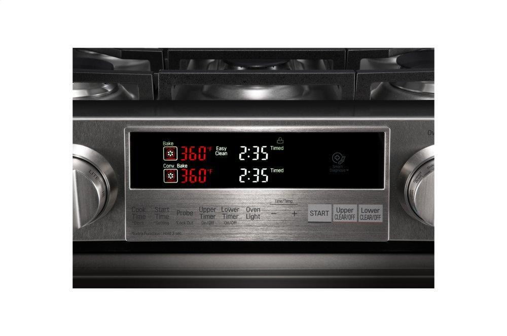 Lg LUTG4519SN Lg Signature 6.9 Cu.Ft. Smart Wi-Fi Enabled Gas Double Oven Slide-In Range With Probake Convection®
