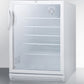 Summit SCR600GLBIADA Commercially Listed Ada Compliant Built-In Undercounter Beverage Center With White Cabinet, Glass Door, And Lock