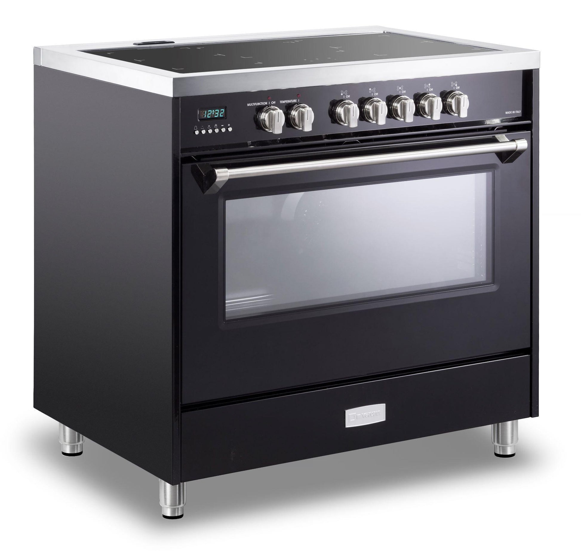 Verona VDFSIE365GB Designer 36" Induction Single Oven Range - Gloss Black