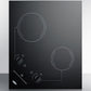 Summit CR2B223G 2-Burner 230V Electric Cooktop Designed For Portrait Or Landscape Installation, With Smooth Black Ceramic Glass Surface